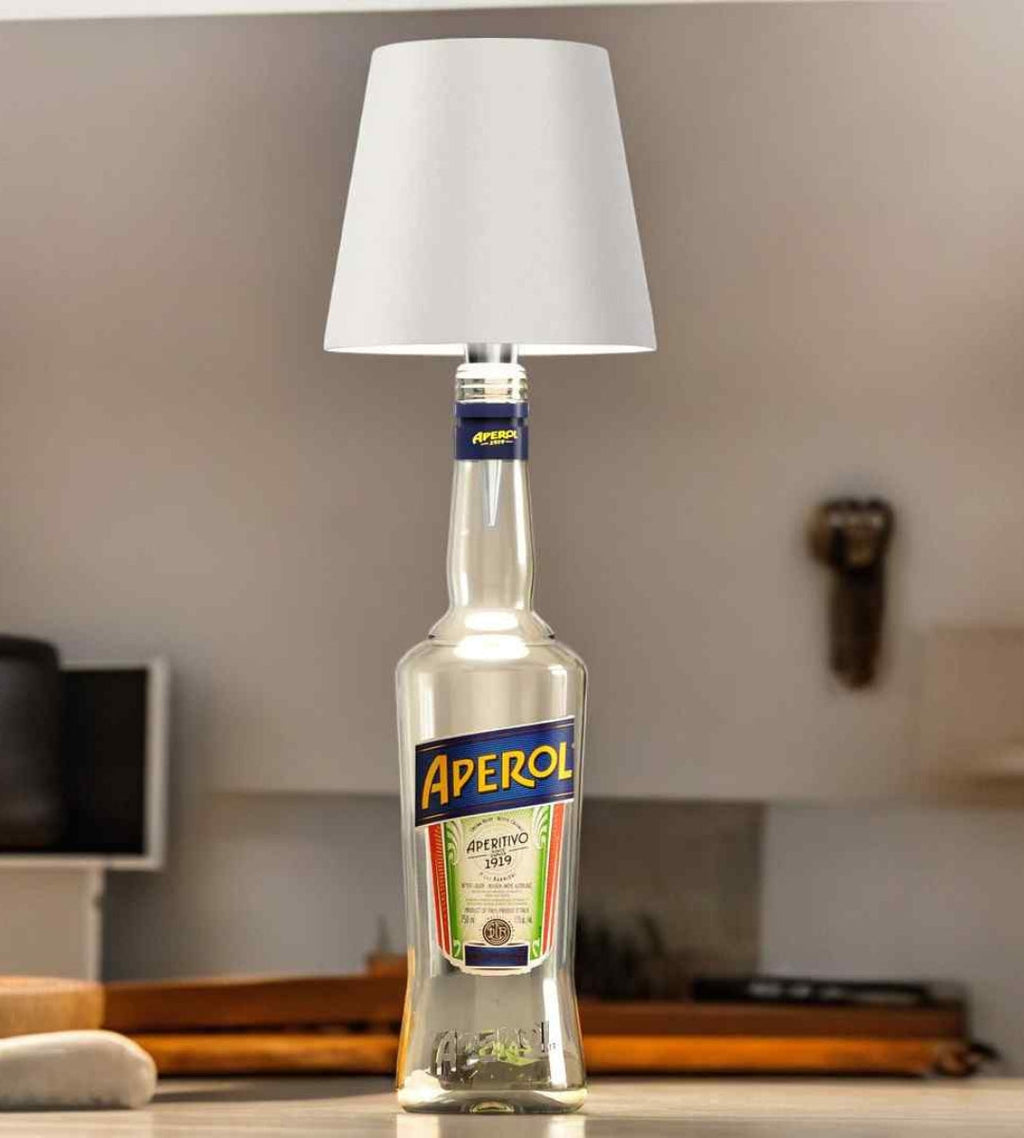 Aluminium LED-fleslamp, oplaadbare tafellamp voor wijnflessen, warm licht