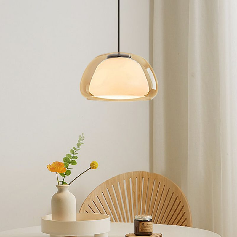 Aurora Milk Glass Pendant Light Modern Hanging Lamp | Fervei