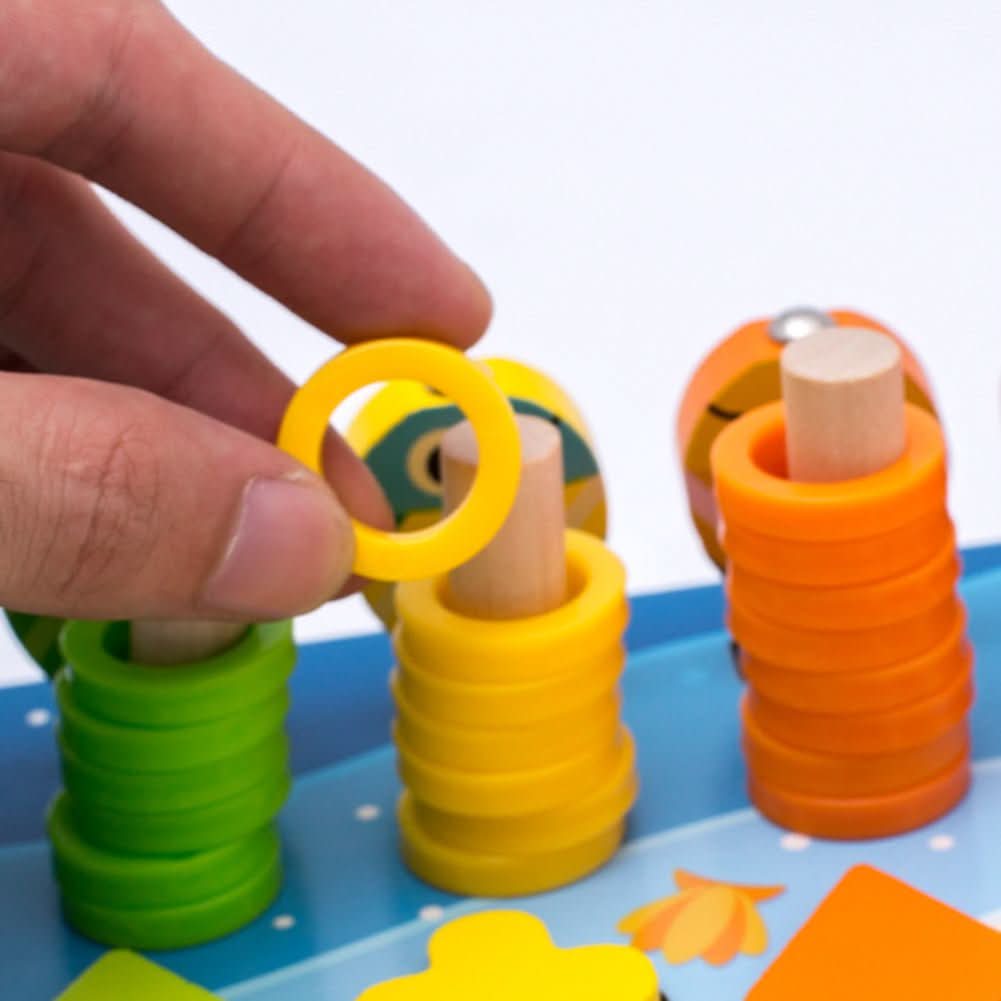 BrightNest Wooden Educational Game Board For Counting Shapes And Fine Motor Skills