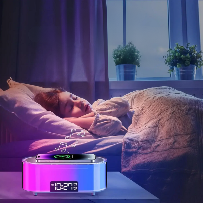 Lunera 15W Charging Station With Alarm Clock For Your Desk