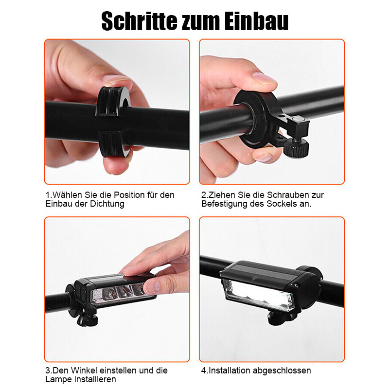 900 Lumen Front Bike Light Rechargeable, Waterproof, Wide Field Illumination