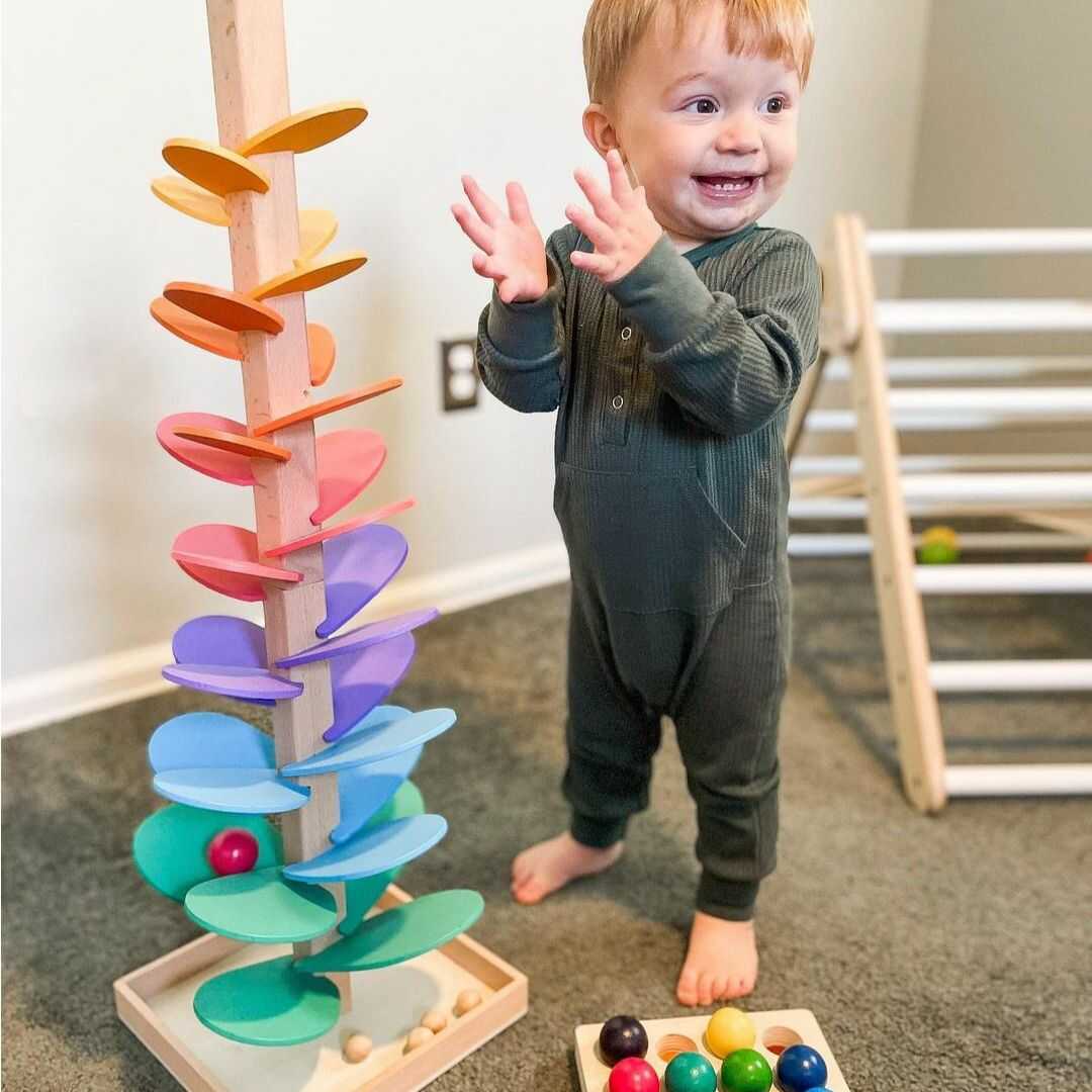 NovaTree Rainbow Marble Toy Tower With Bright Sounds For Kids