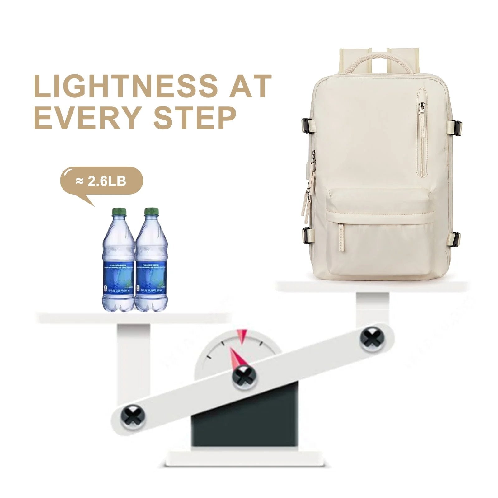 Sac à dos de voyage étanche 35L pour femme, randonnée, avec port USB