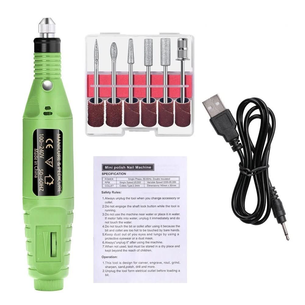NailForge Pro Electric 6-In-1 Nail Care Set for Manicure and Pedicure