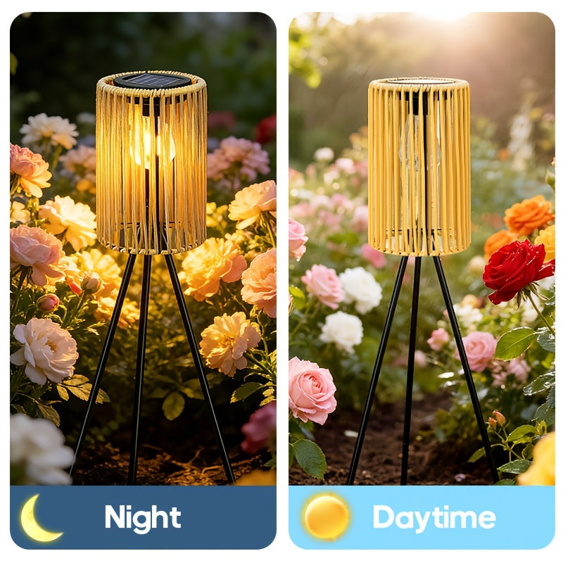 Handwoven Solar Floor Lamp