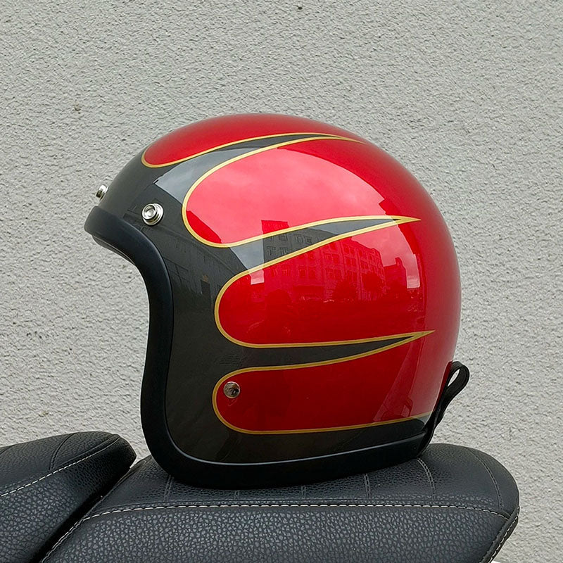 Casco Moto Vintage con Design a Basso Profilo Certificato DOT ed ECE