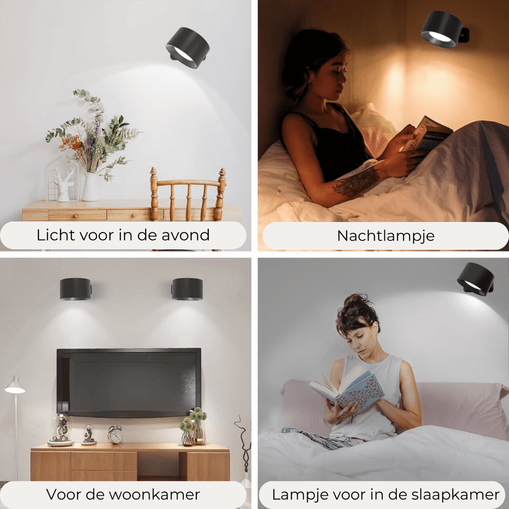 NovaLumen 360° bezdrátová nástěnná lampa s dobíjením
