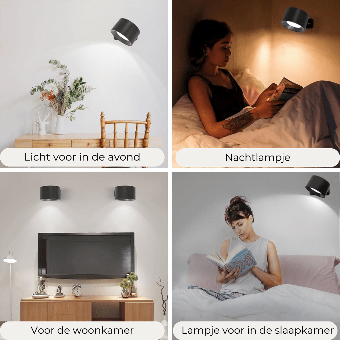 NovaLumen 360° bezdrátová nástěnná lampa s dobíjením
