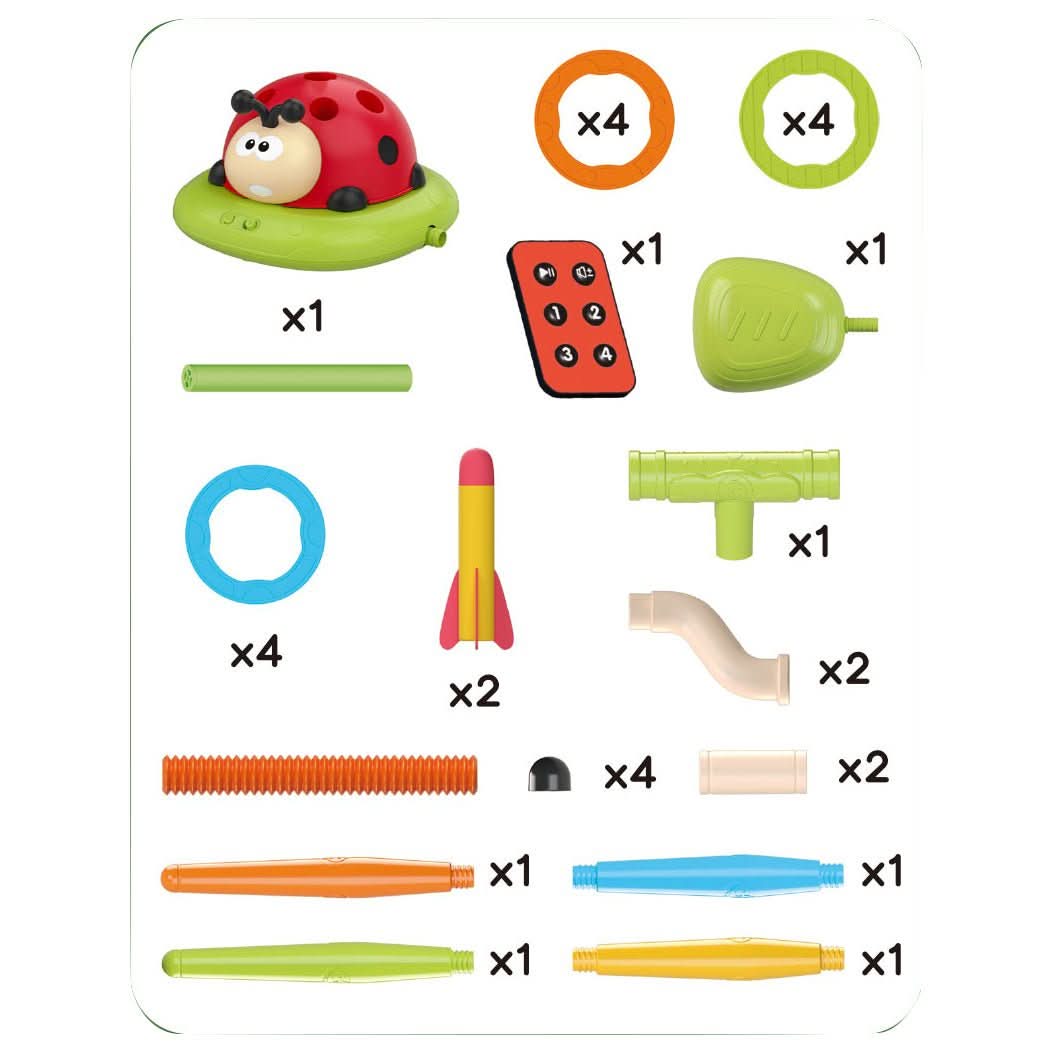 NovaPlay 3-In-1 Activity Kit for Kids Jump Rope Ring Toss Pedal Rocket