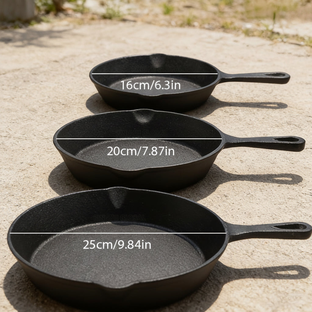 Non Coated Frying Pan Set for Even Heat Cooking