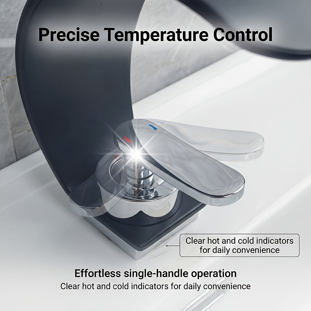 Rubinetto per lavabo a cascata con specchio