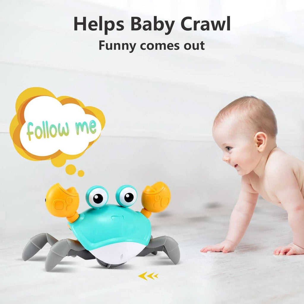 Jouet rampant CrawlJoy Crabe avec musique et couleurs pour bébés de 12 mois et plus