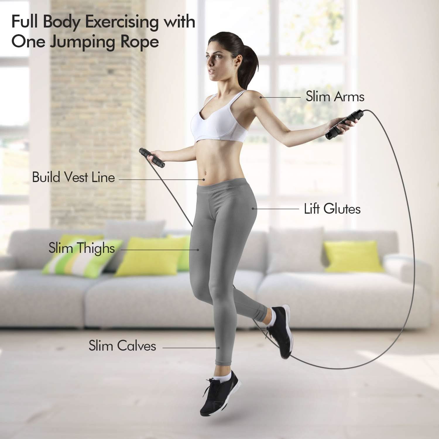 VeloJump Adjustable Jump Rope With Tangle-Proof Technology