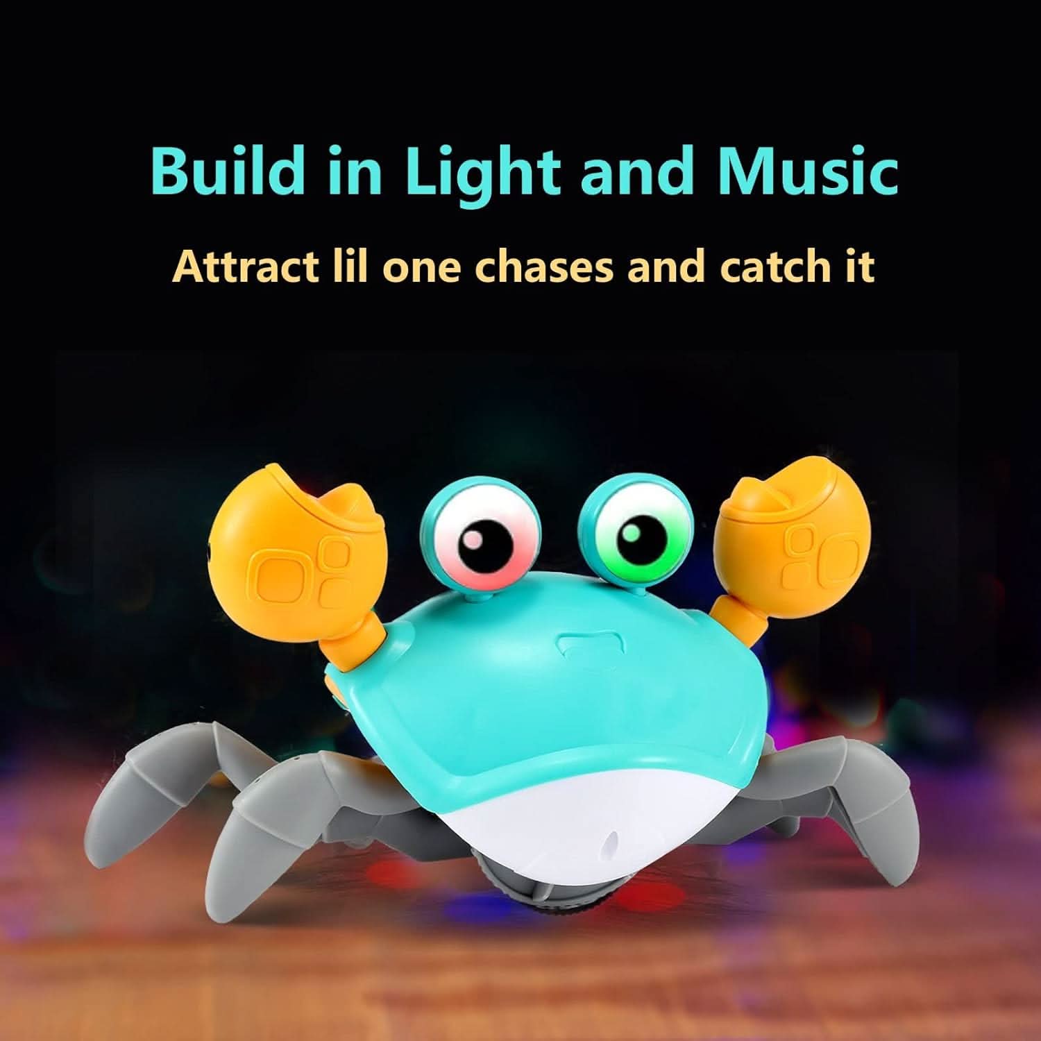 Jouet rampant CrawlJoy Crabe avec musique et couleurs pour bébés de 12 mois et plus