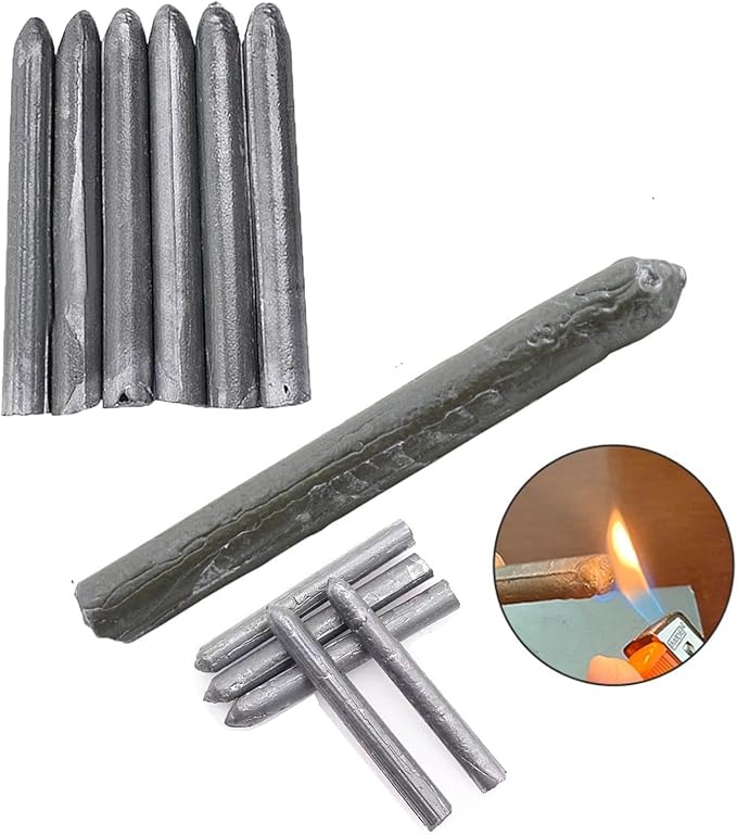 Kit di riparazione in alluminio da 10 pezzi per superfici metalliche con torcia o accendino