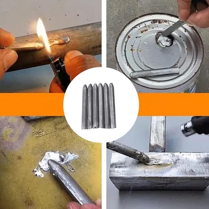 Kit di riparazione in alluminio da 10 pezzi per superfici metalliche con torcia o accendino