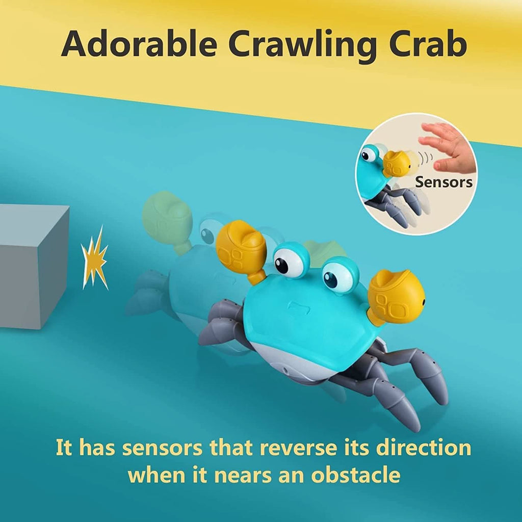 Jouet rampant CrawlJoy Crabe avec musique et couleurs pour bébés de 12 mois et plus