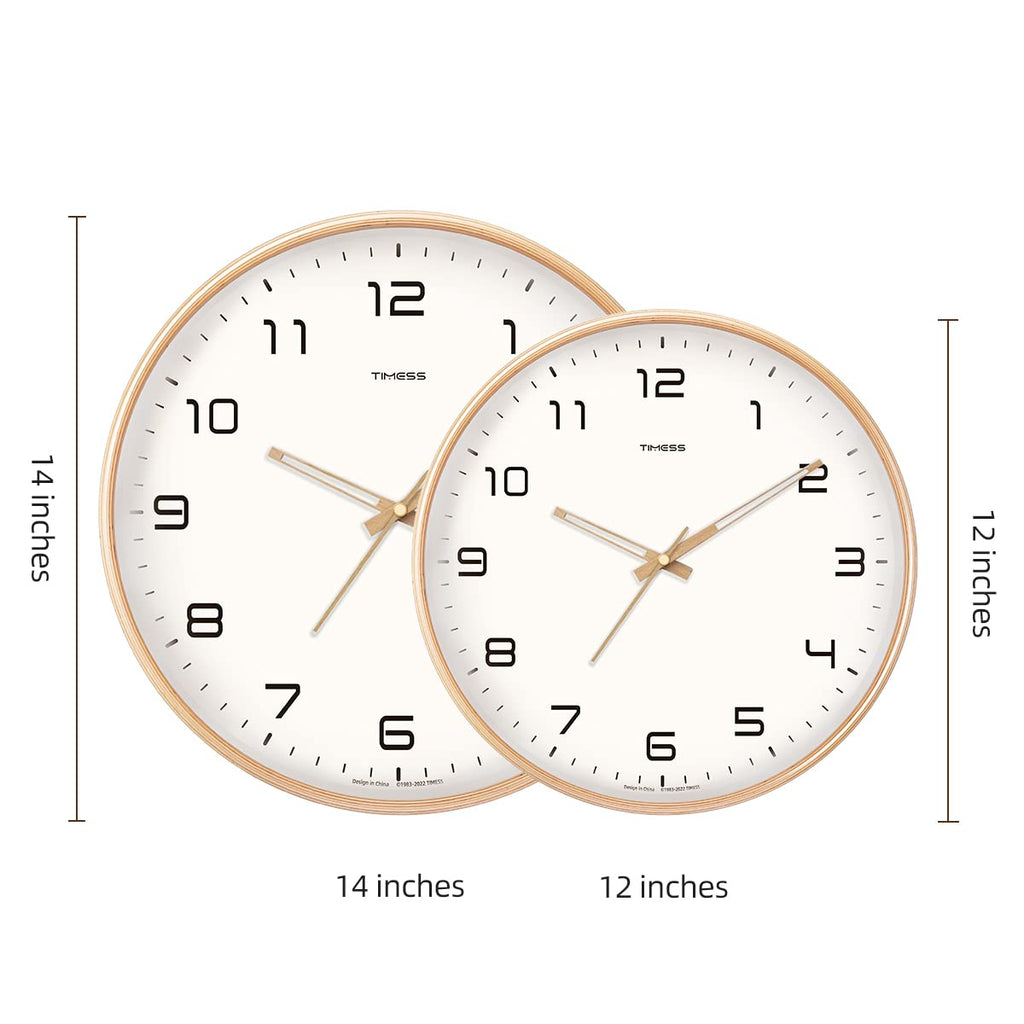 Elegant Solid Wood Analog Wall Clock for Home Decoration and Living Spaces