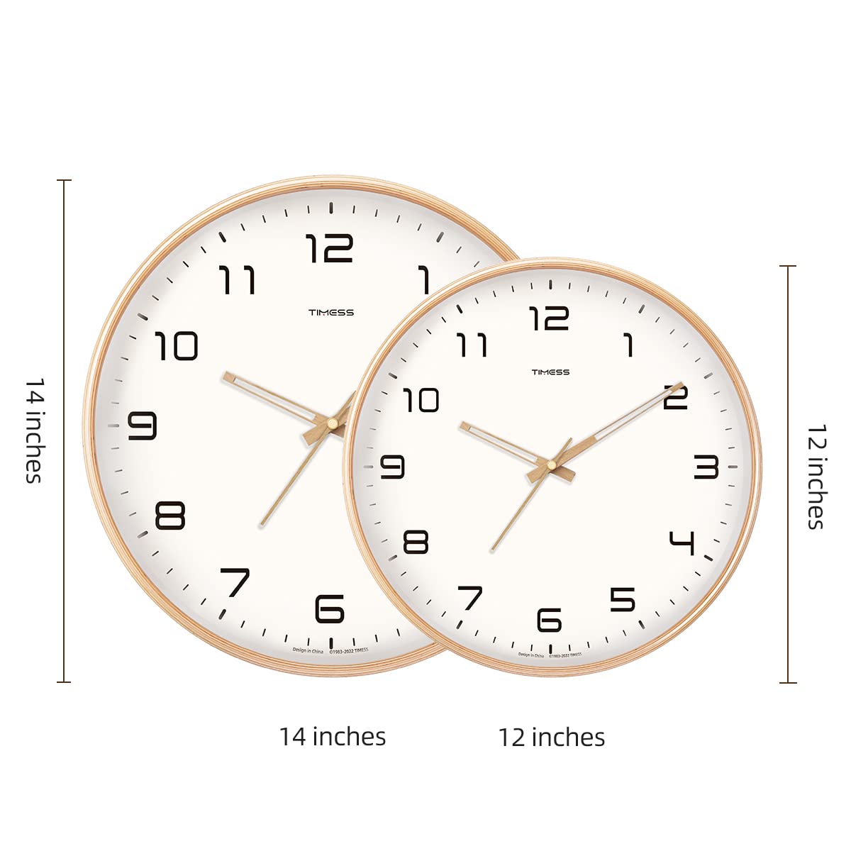 Elegant Solid Wood Analog Wall Clock for Home Decoration and Living Spaces