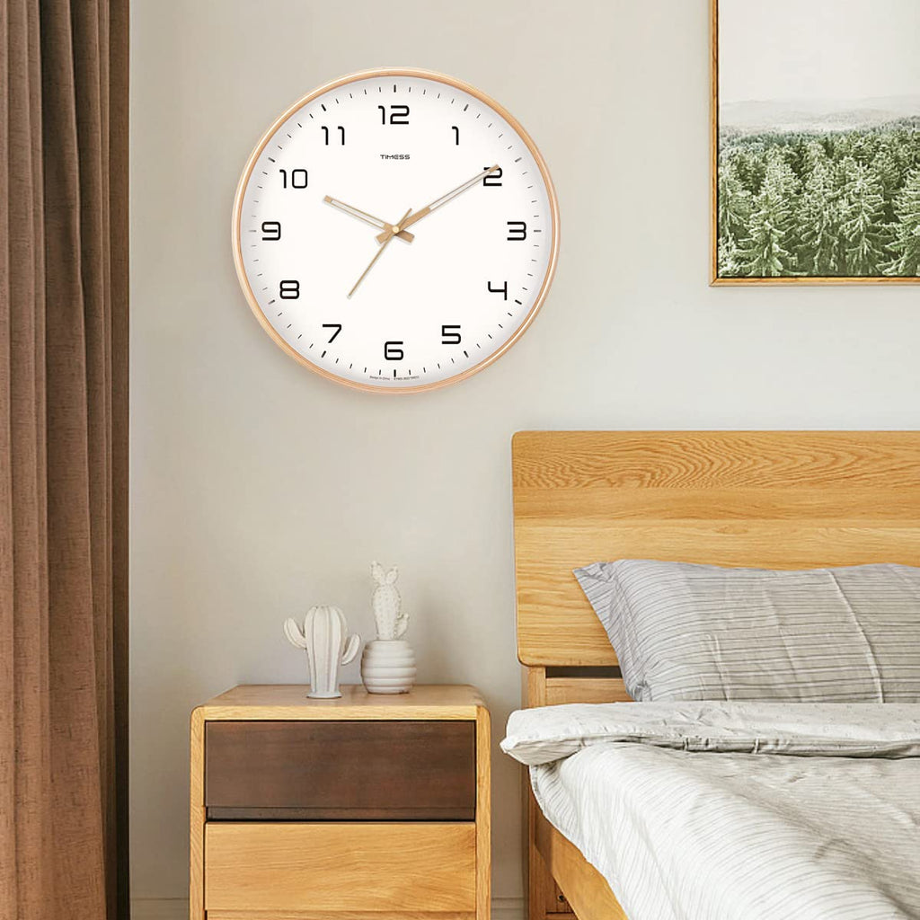 Elegant Solid Wood Analog Wall Clock for Home Decoration and Living Spaces