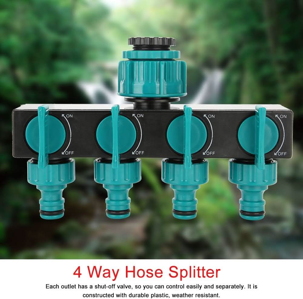 4 Way Garden Hose Distributor With Adjustable Tap Adapter