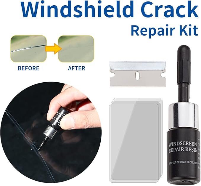 Kit de reparación de vidrio multiusos para parabrisas, ventanas y muebles