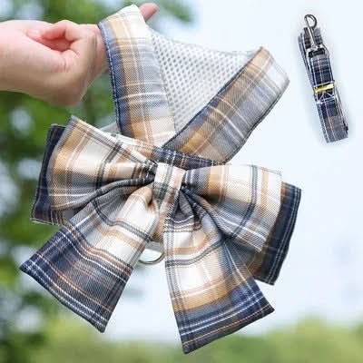 AuroraPaw Adjustable Dog Harness With Elegant Bow For Stylish Walks