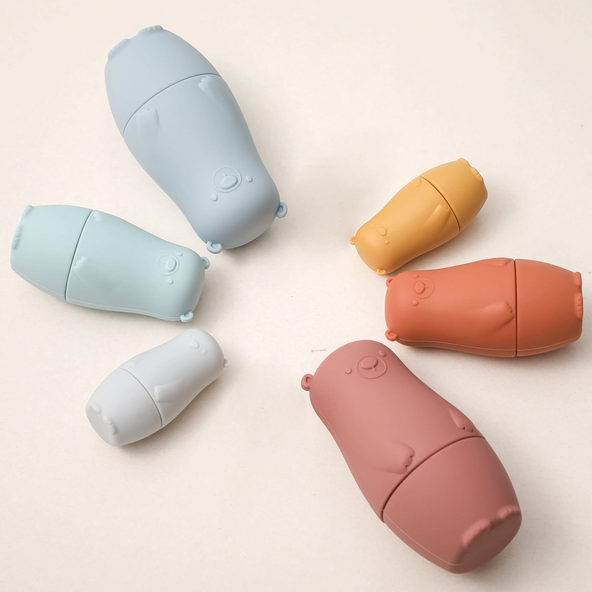 BrightNest Stackable Silicone Nesting Dolls for Fine Motor Skills