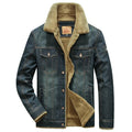 Lucas Windbreaker Jacket In Denim With Fleece Lining For Men