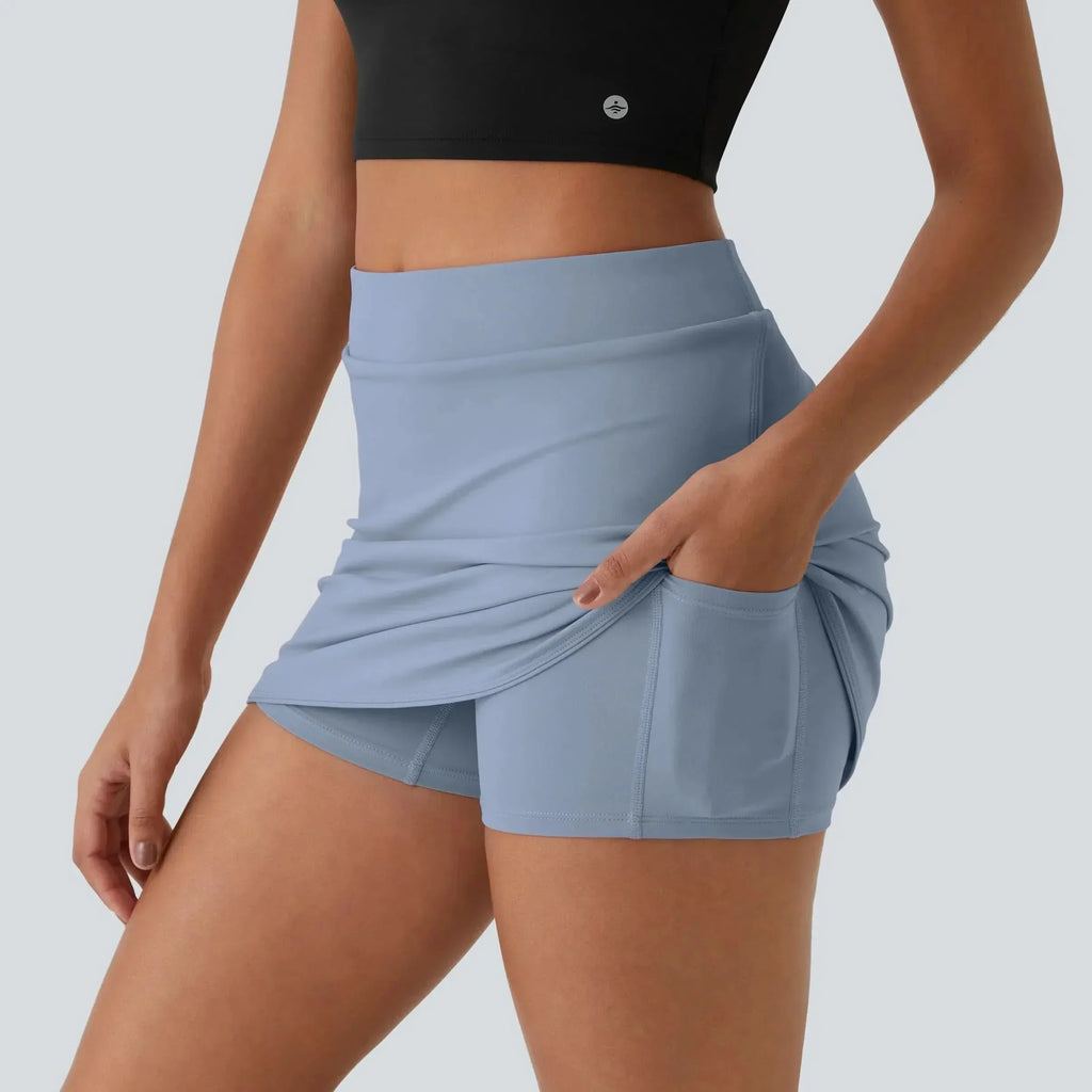 Jupe de Golf Nova 2-en-1 Micro Jupe avec Poches Cachées et Ceinture Haute Plate