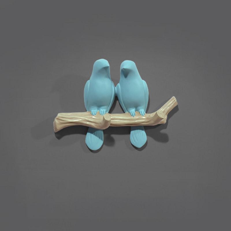 Lovely Birds Wall Coat Hook Decor With Birds On Branch Design