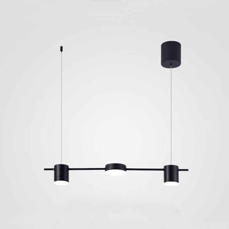Luminária Pendente de Alumínio Preto e Dourado, Luminária LED de 3/5/6 Luzes para Cozinha e Sala de Jantar