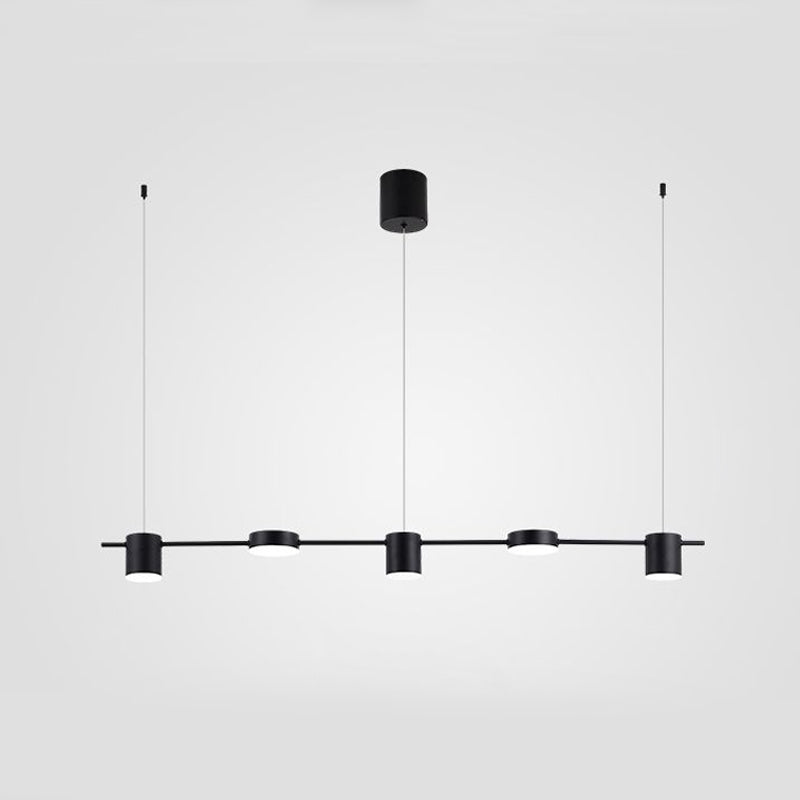 Luminária Pendente de Alumínio Preto e Dourado, Luminária LED de 3/5/6 Luzes para Cozinha e Sala de Jantar