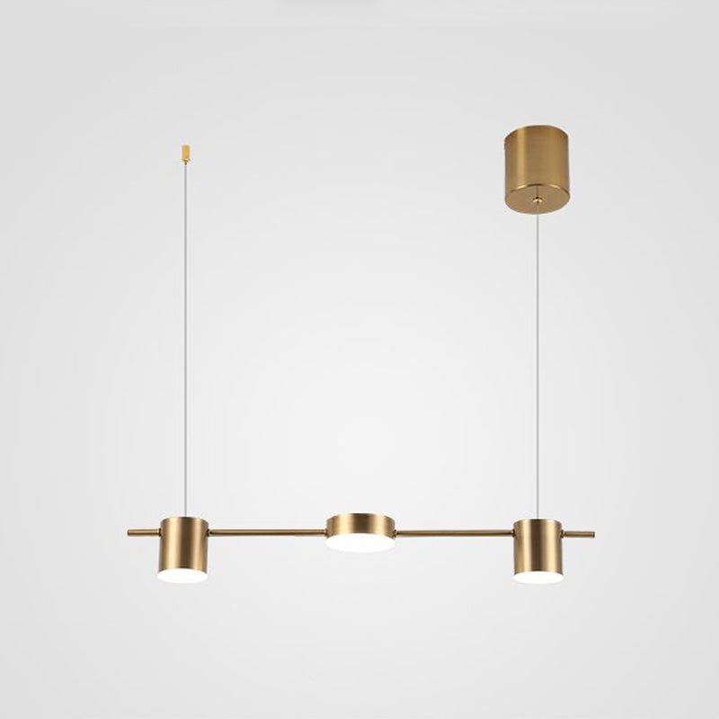 Luminária Pendente de Alumínio Preto e Dourado, Luminária LED de 3/5/6 Luzes para Cozinha e Sala de Jantar