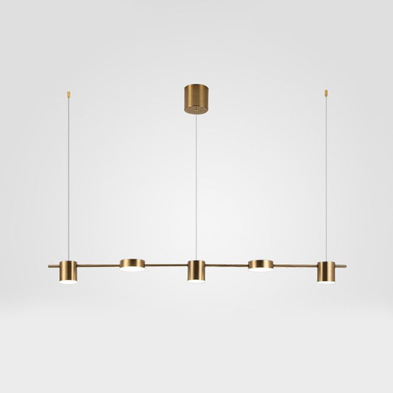 Luminária Pendente de Alumínio Preto e Dourado, Luminária LED de 3/5/6 Luzes para Cozinha e Sala de Jantar