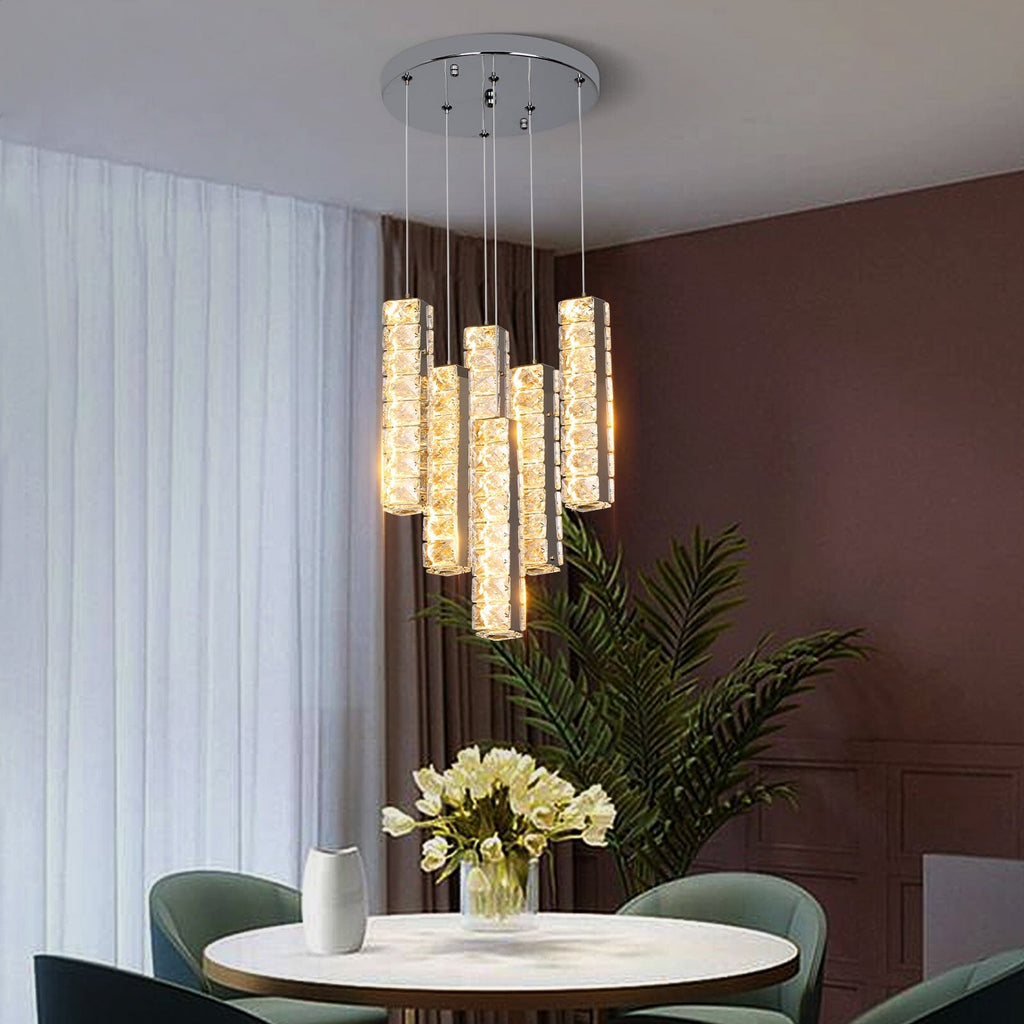 Lumina cylinder krystal LED lysekrone til stuer