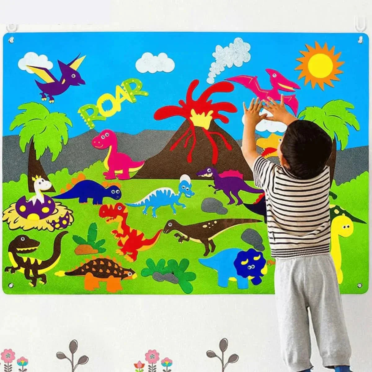 DreamLeaf Filz-Tafel für spielerisches Tierlernen für Kinder ab 3 Jahren