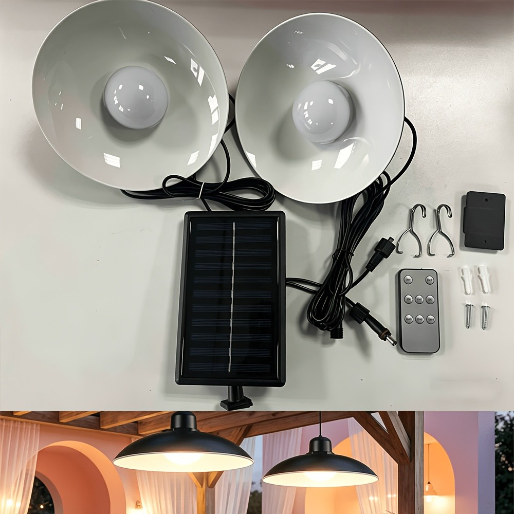 Dual Head Solar Pendant Lamp