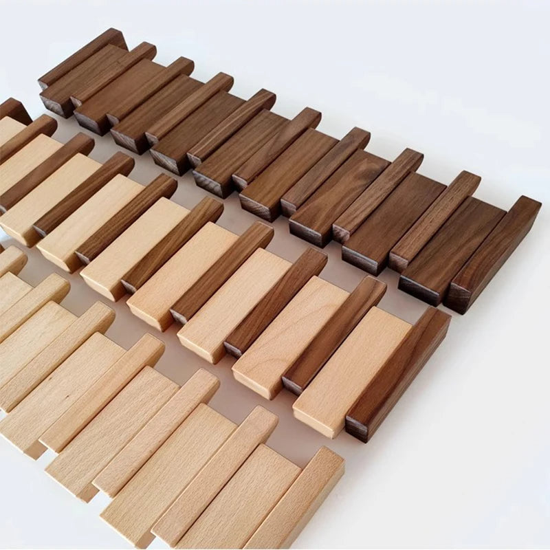 Eloria Piano-Inspired Wooden Coat Rack With Foldable Hooks