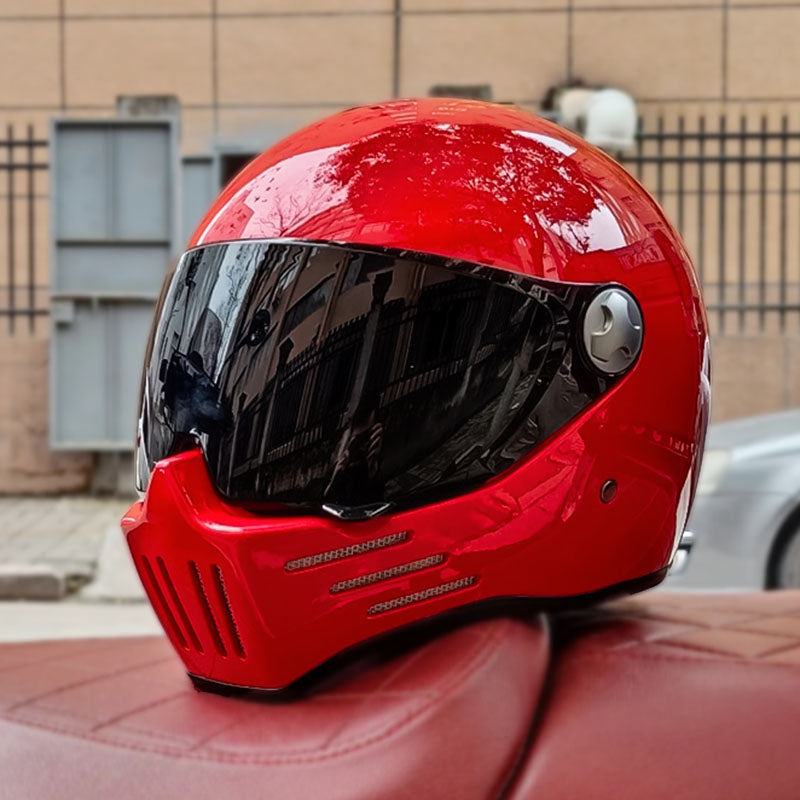 Přilba Bikerslifestyle Full Face Cruiser s tmavým štítem, schválená DOT a ECE
