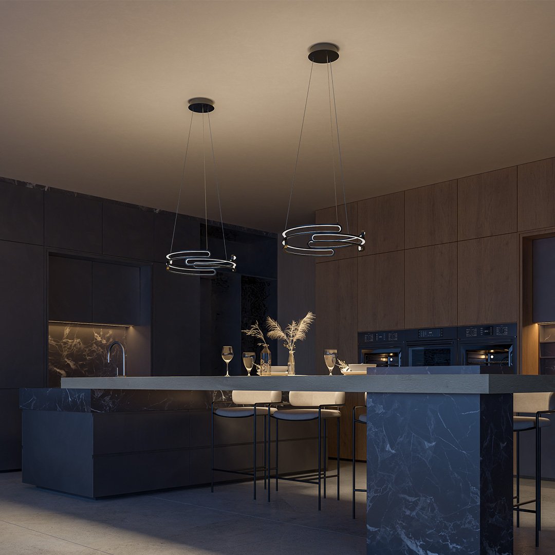 Solaro Industrial Pendant Light With 2700K LED In Metal Finish