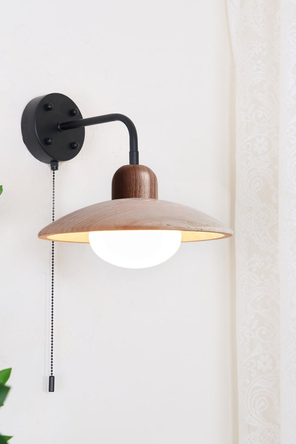 Lunara Travertine Wall Light With Disc For Modern Interiors