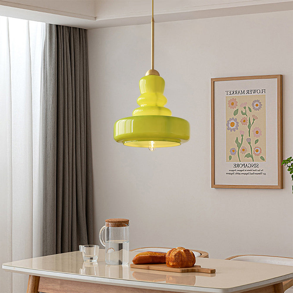 Vibrant Bauhaus Hrušková Závěsná Lampa od AuroraLume Studia