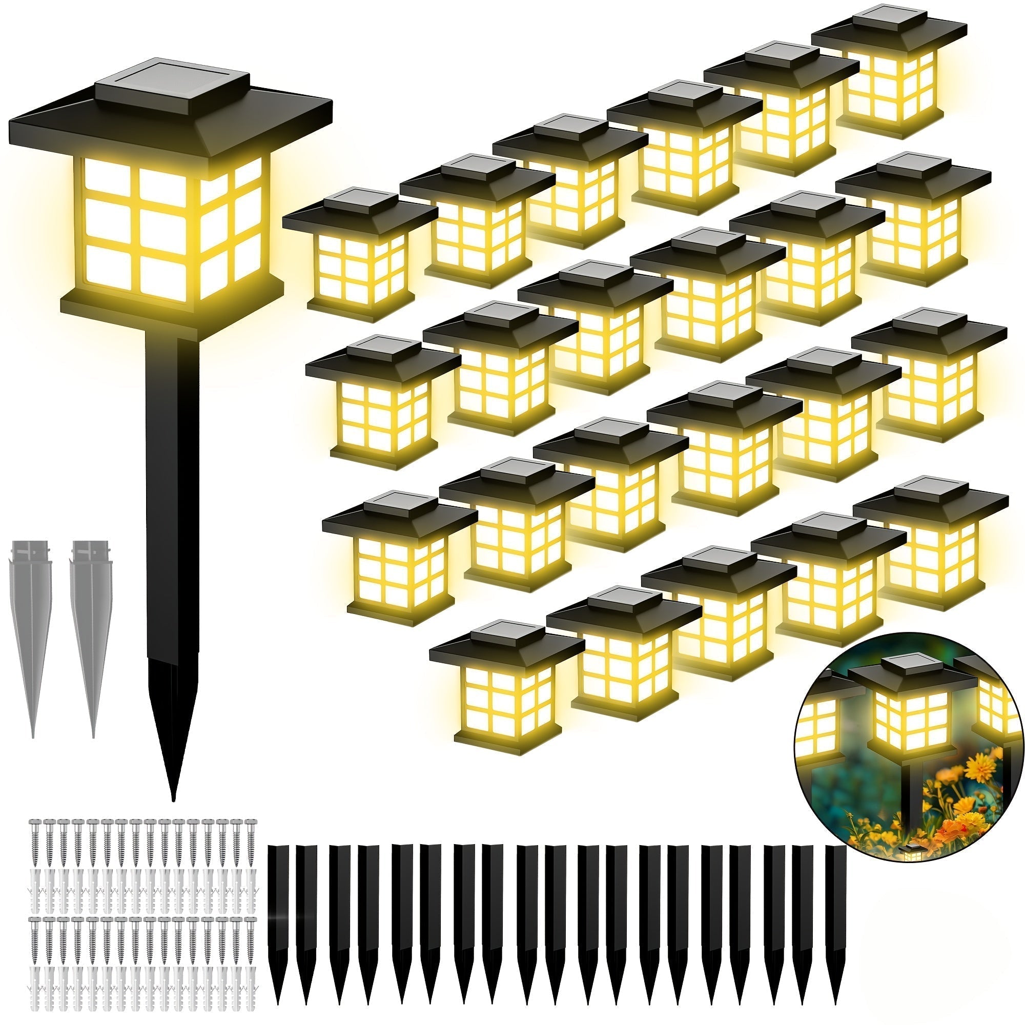 Multi Color Solar Lawn Pathway Lights