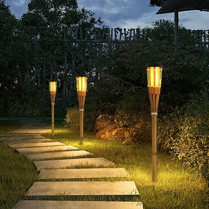 Aurinkokäyttöiset bambu-LED-tulivalot lämpimään ulkotunnelmaan ja puutarhan sisustukseen