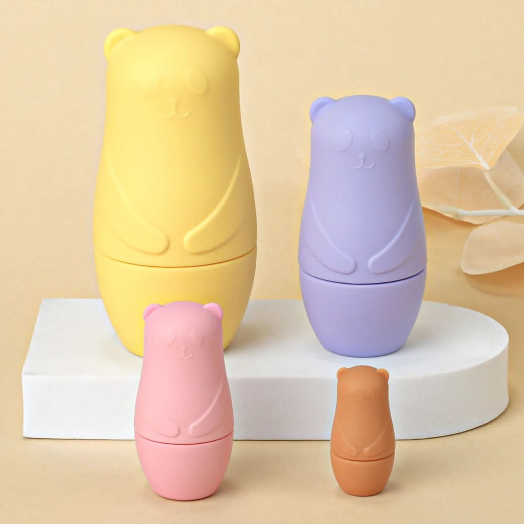 BrightNest Stackable Silicone Nesting Dolls for Fine Motor Skills