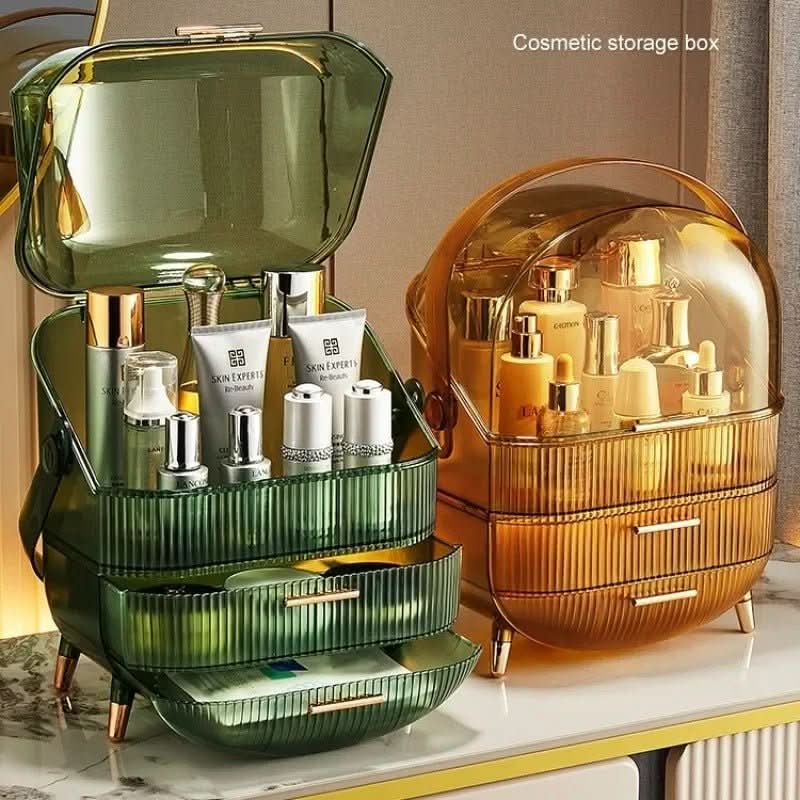 AuraGlow Makeup Organizer Dustproof and Waterproof Cosmetic Box With Elegant Design