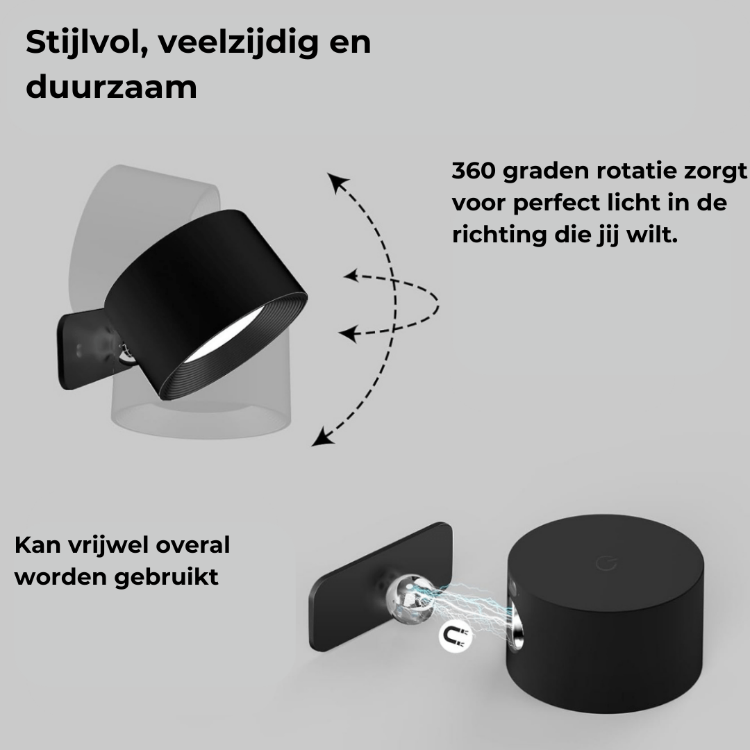 NovaLumen 360° bezdrátová nástěnná lampa s dobíjením