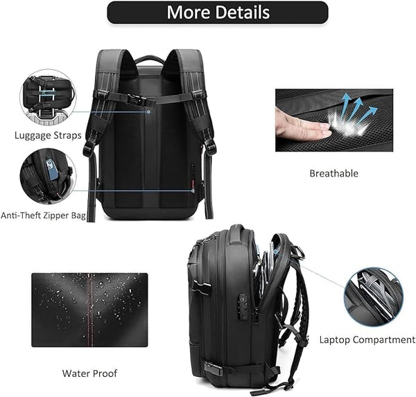 Sac à dos compressible sous vide 60L extensible pour voyage et affaires