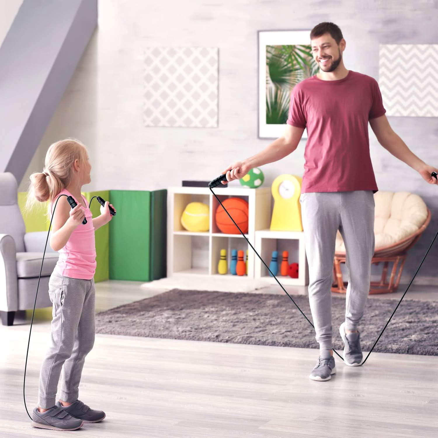 VeloJump Adjustable Jump Rope With Tangle-Proof Technology